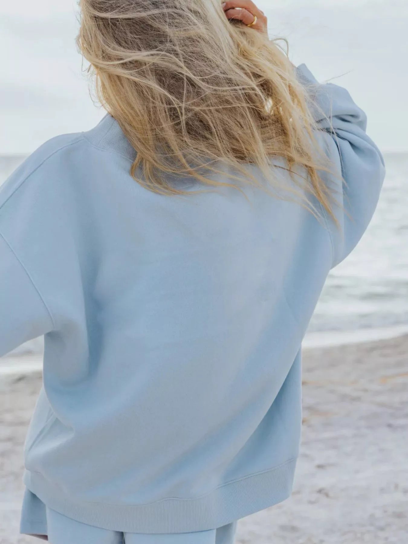 Hazel Blues® |  Relaxed Fit Round Neck Sweatshirt and Shorts Set