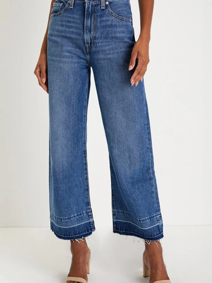 Hazel Blues® |  High Waist Wide Leg Washed Jeans