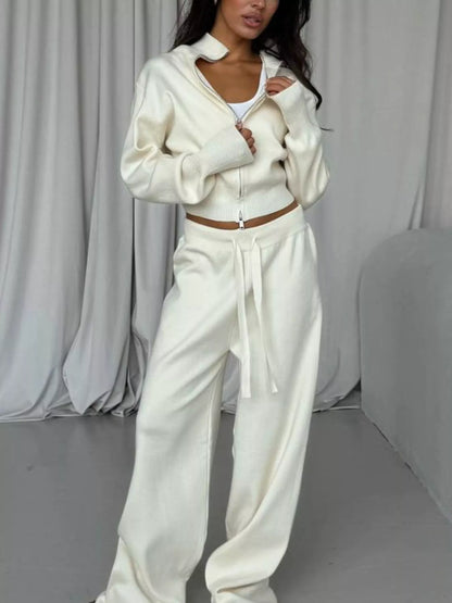 Hazel Blues® |  Zip-Up Outerwear and  Drawstring Pants Set