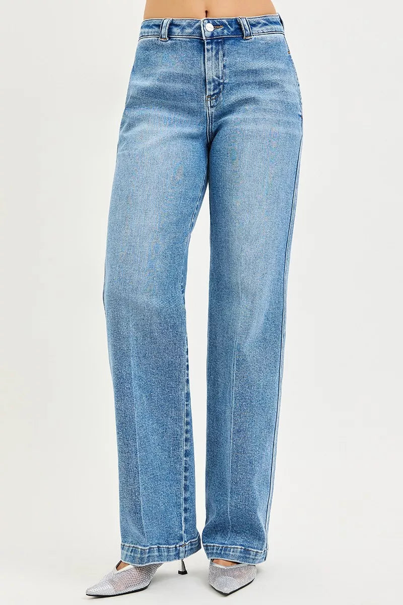 Hazel Blues® |  RISEN Slouchy Straight Jeans