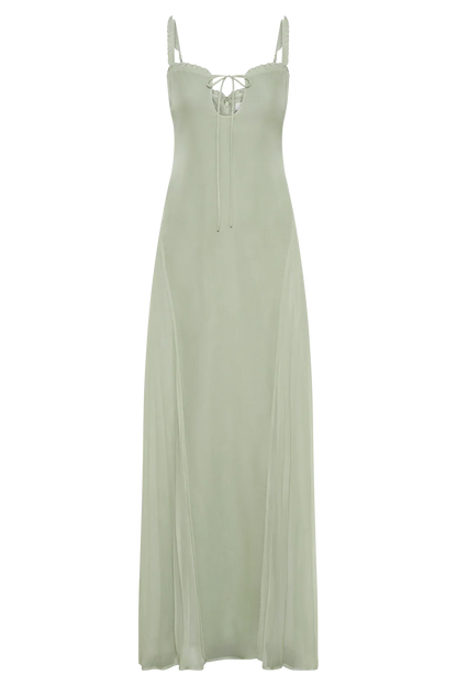 Saira Chiffon Maxi Dress - Pastel Green