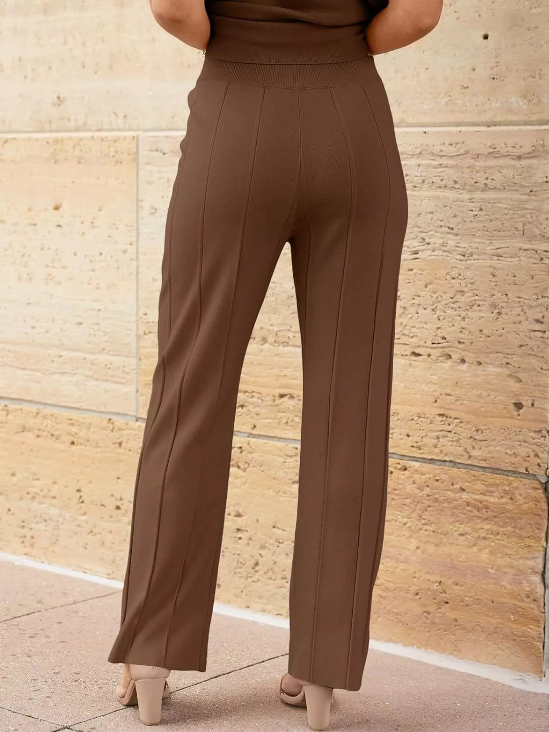 Hazel Blues® |  Casual Solid Color Cap Sleeve Top and Pants Knit Set