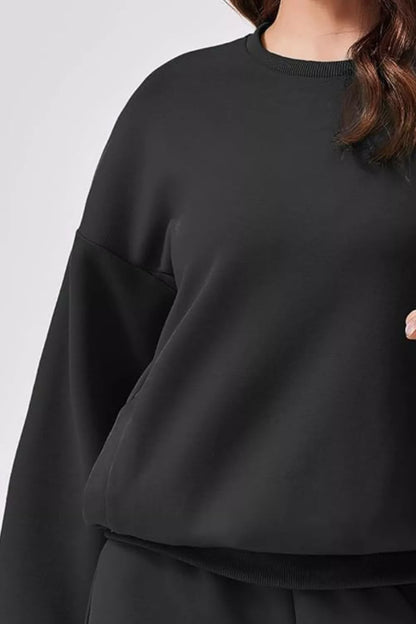 Hazel Blues® |  Round Neck Sweatshirt and Shorts Set