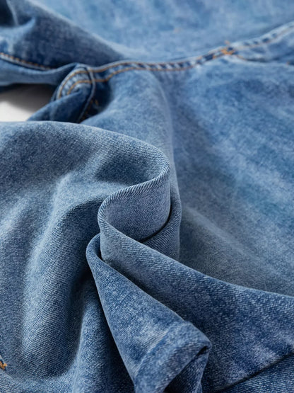 Hazel Blues® |  Seam Detail Loose Fit Cropped Jeans