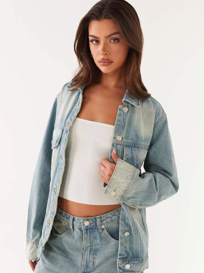 Hazel Blues® |  Button Up Denim Jacket and Jeans Set