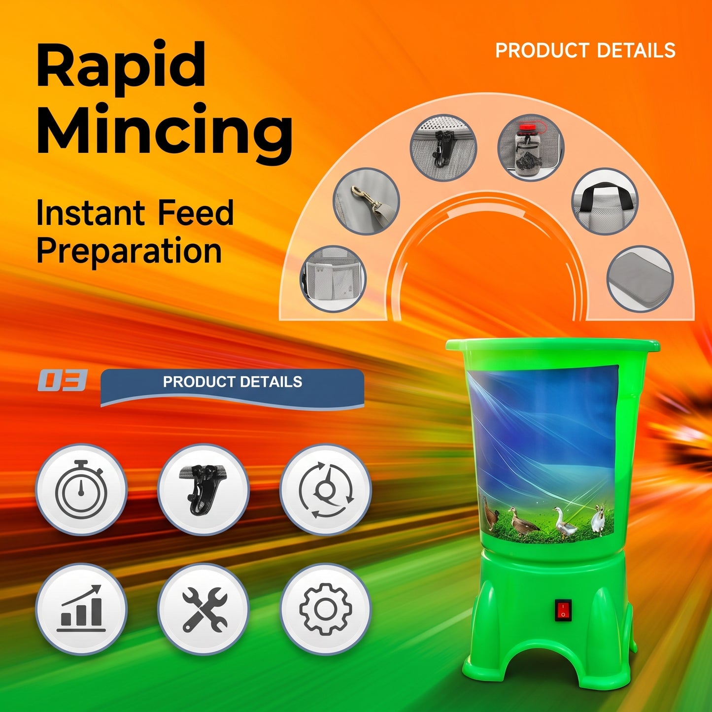 🌿 Electric Poultry Feed Chopper – Fast Vegetable & Green Feed Shredder For Farm Use 🐔