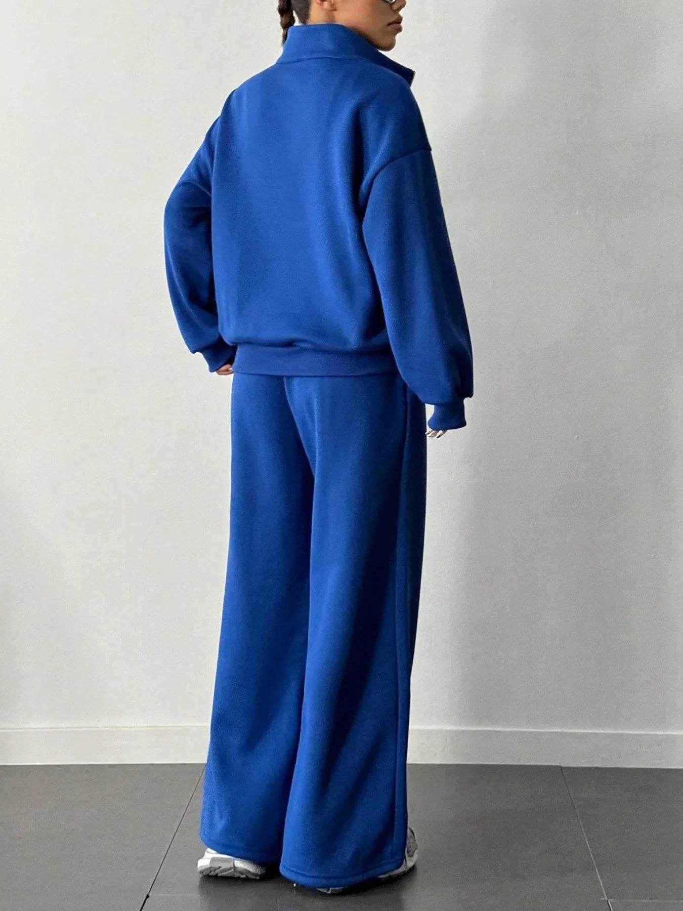 Hazel Blues® |  Half-Zip Long Sleeve Sweatshirt and Pants Set