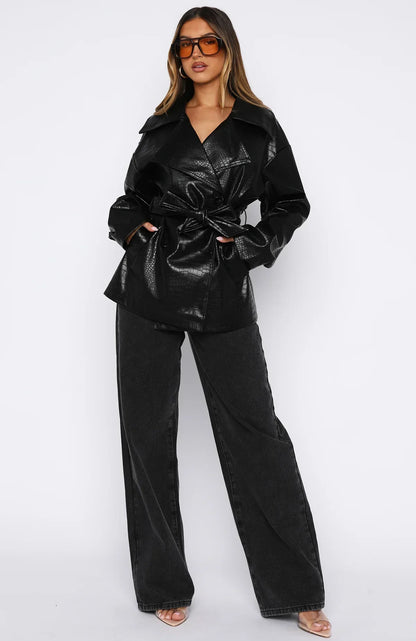 Victory Lap Pu Jacket Black