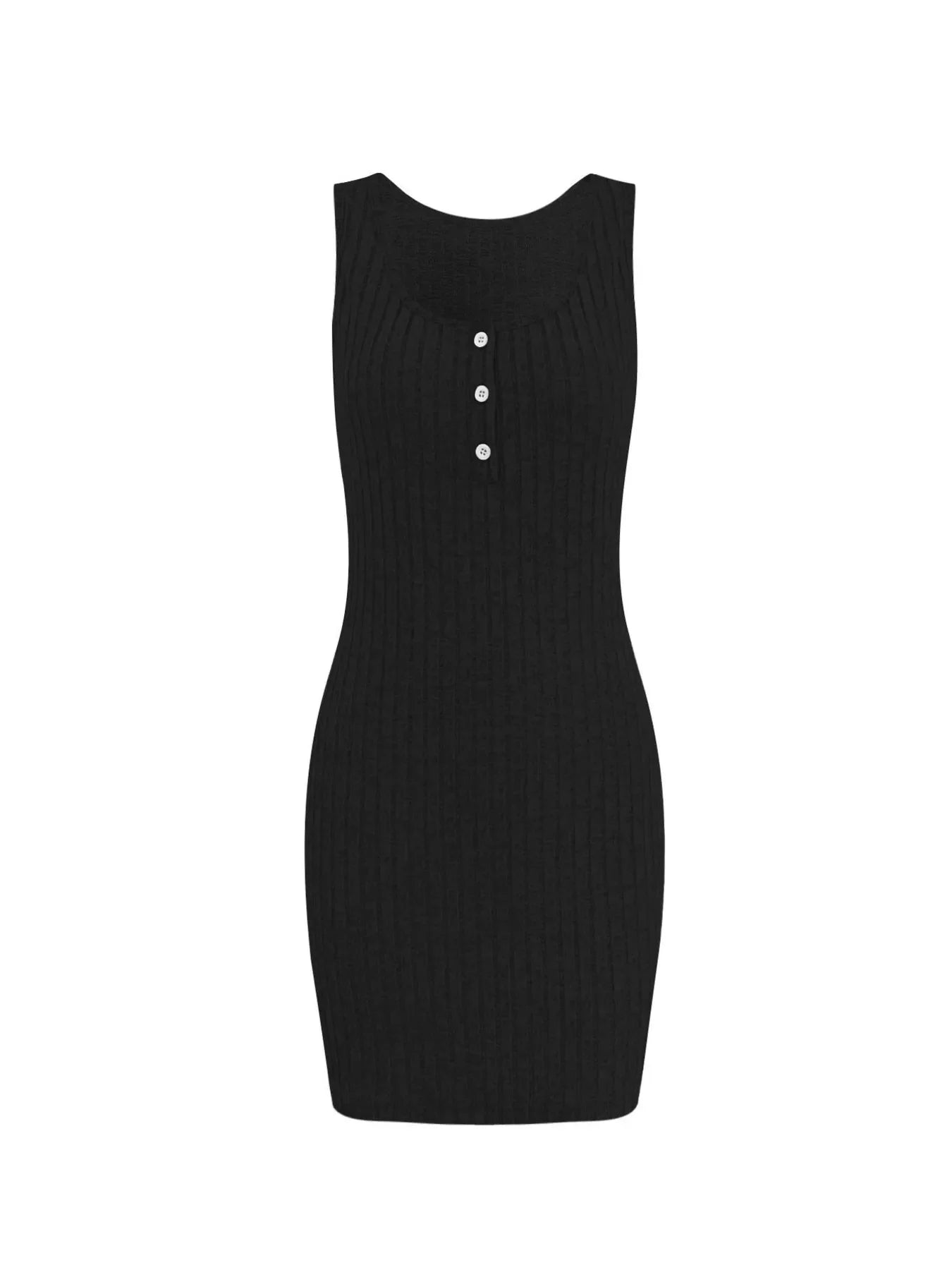 Hazel Blues® |  Ribbed Button Front Dress and Cardigan Sweater Set