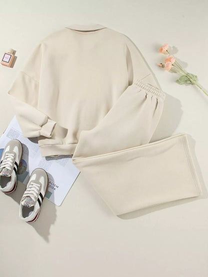 Hazel Blues® |  Drop Shoulder Zip Up Jacket and Drawstring Pants Active 2pcs Set