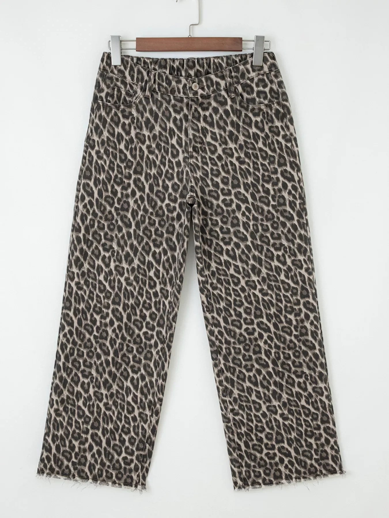 Hazel Blues® |  Leopard Straight Loose Leg Jeans