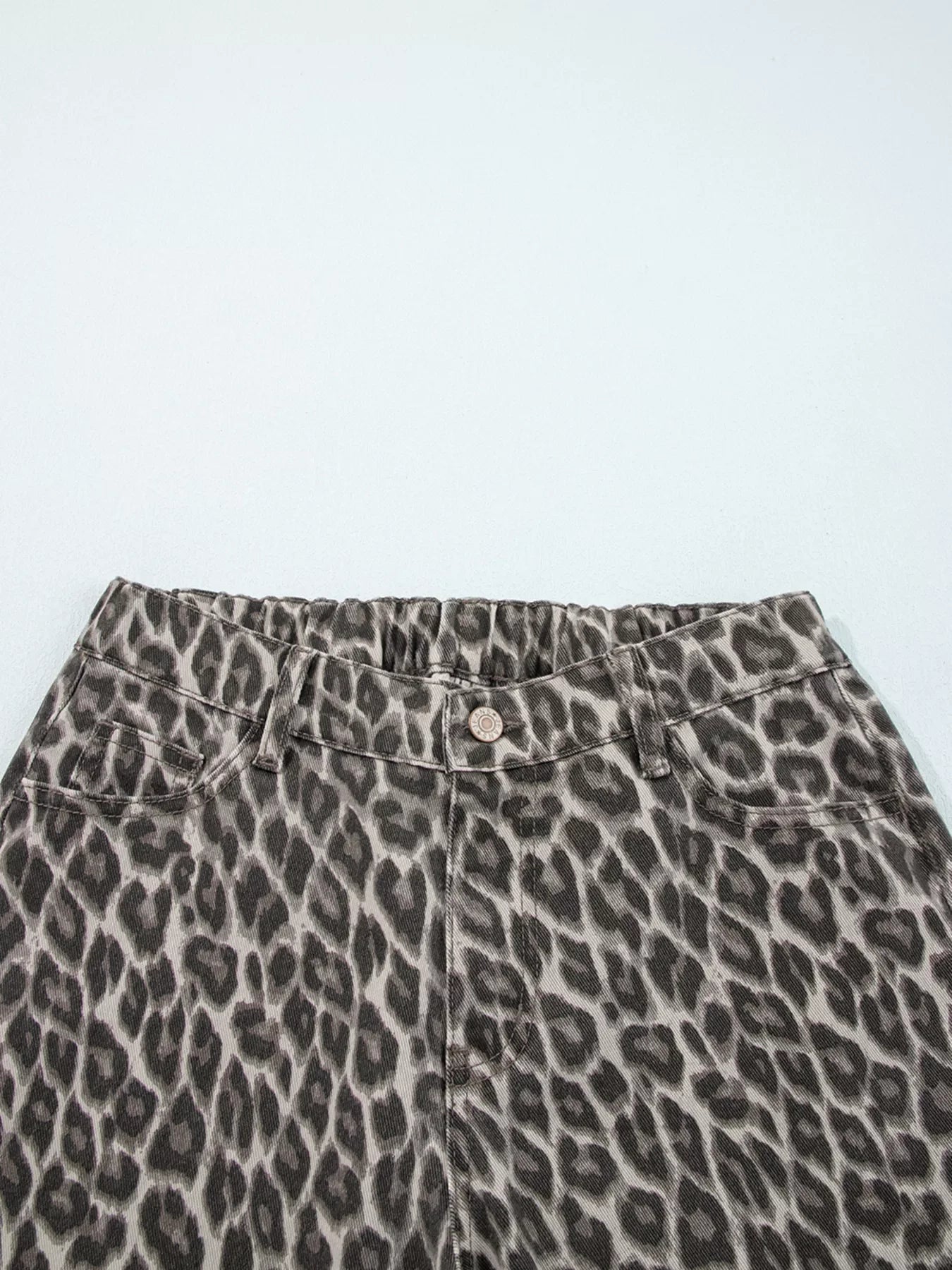 Hazel Blues® |  Leopard Straight Loose Leg Jeans