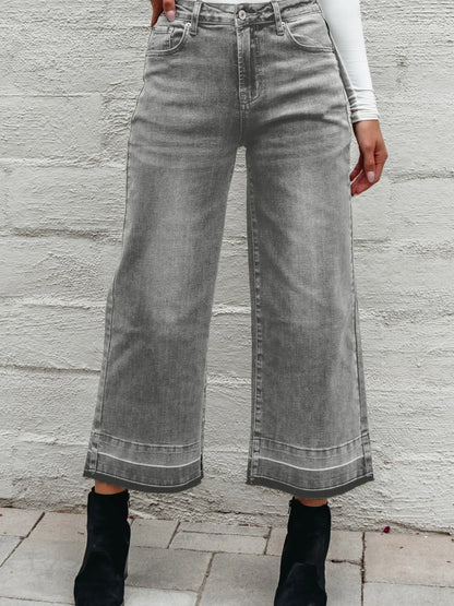 Hazel Blues® |  High Waist Wide Leg Washed Jeans