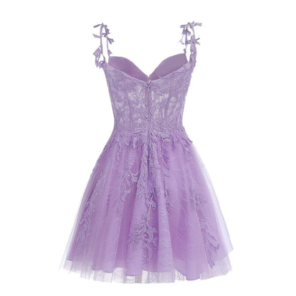Off the Shoulder Hot Pink Lace Short Homecoming Dress