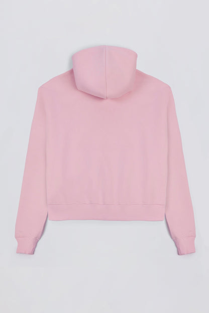 Embroidered Oversized Hoodie in Powder Pink