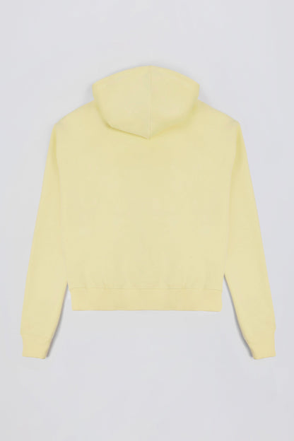 Embroidered Oversized Hoodie in Soft Yellow