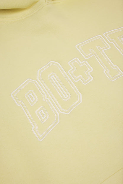 Embroidered Oversized Hoodie in Soft Yellow
