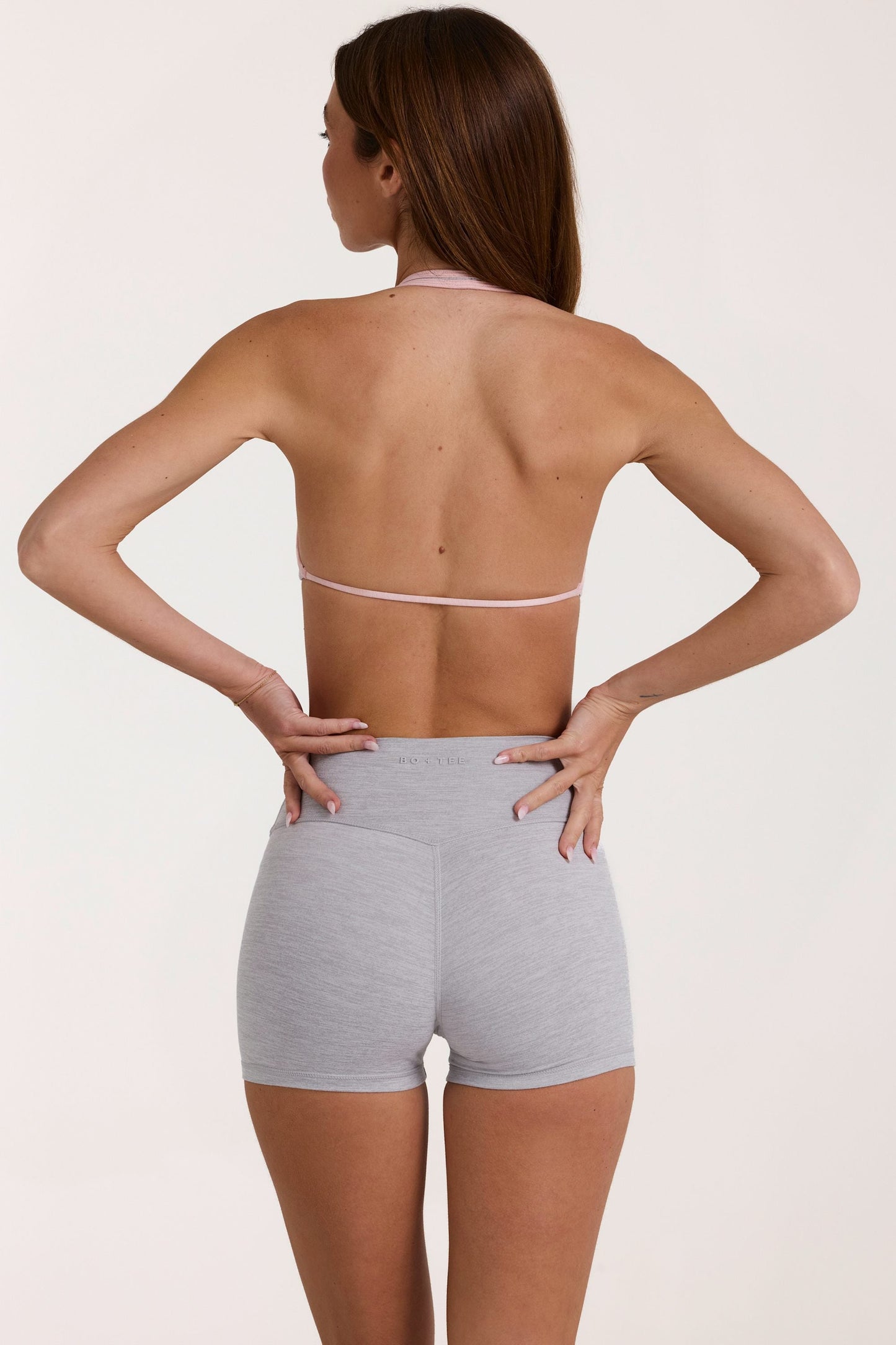 Soft Active Mini Shorts in Grey Marl