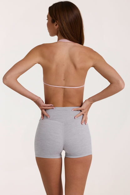 Soft Active Mini Shorts in Grey Marl