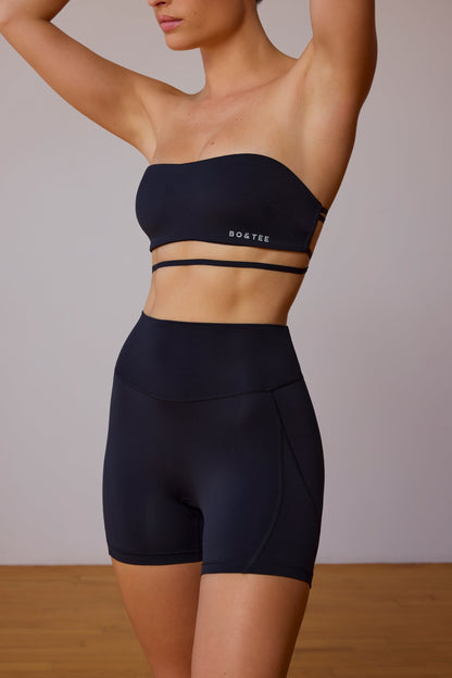 High-Waist Mini Shorts in Black