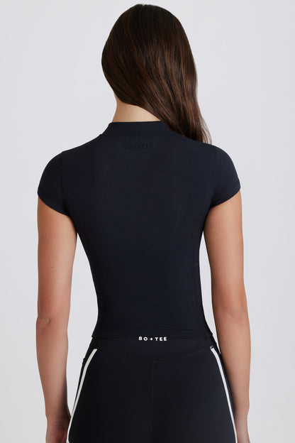 Soft Active Quarter-Zip Top in Black
