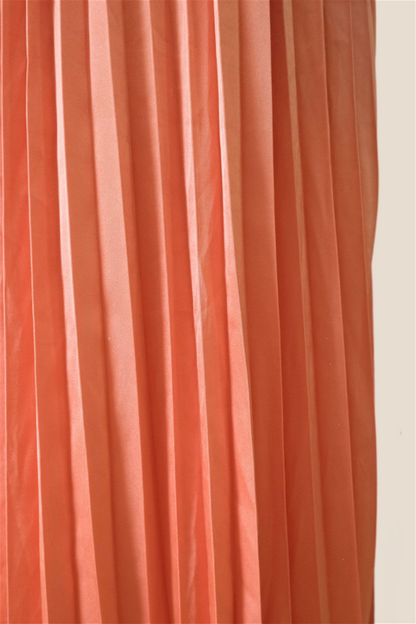 Halter Orange Cutout Pleated Chiffon Long Dress