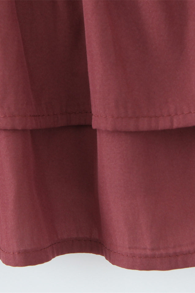 Halter Wine Red Ruffle A-line Short Dress