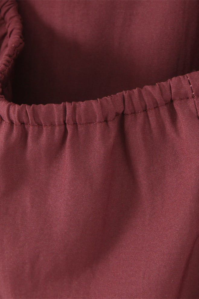 Halter Wine Red Ruffle A-line Short Dress