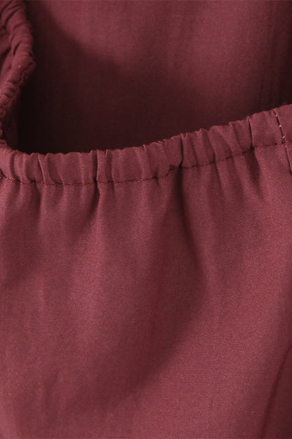 Halter Wine Red Ruffle A-line Short Dress