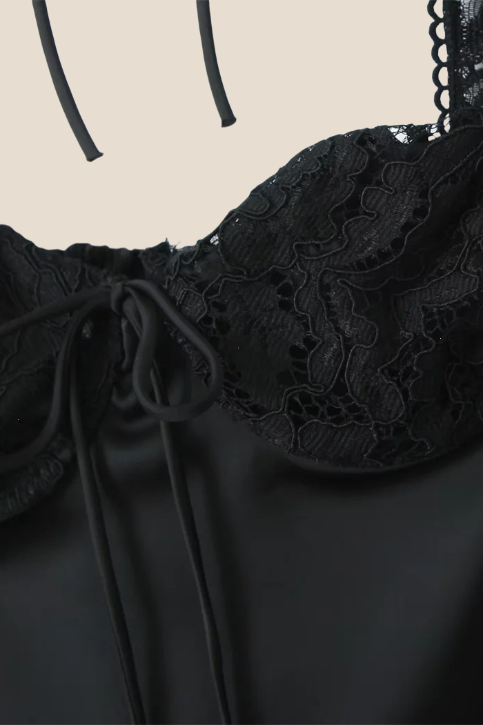 Long Sleeves Black Lace Mini Party Dress