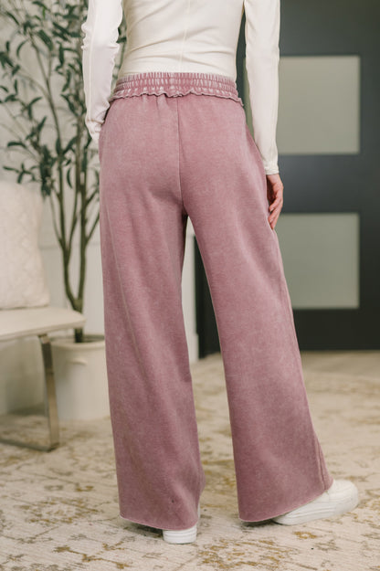 Hazel Blues® |  Nights Like This High Waist Palazzo Sweats in Light Rose