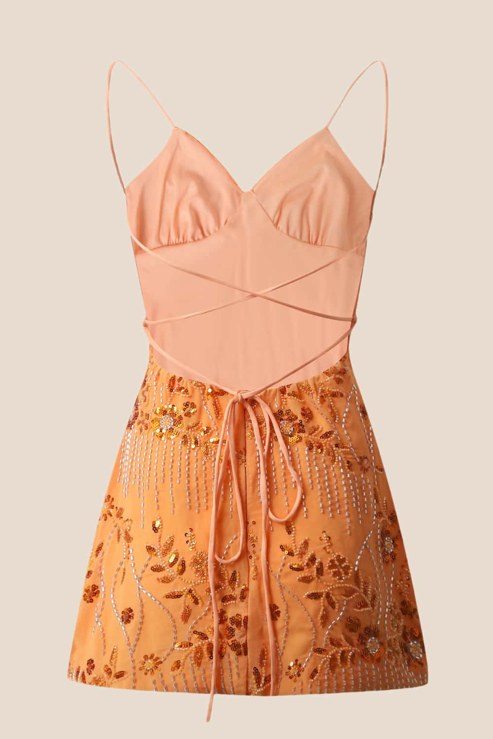 Light Blue Beaded Straps Fitted Mini Dress