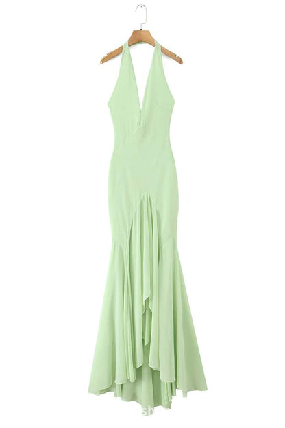Halter Mint Green Mermaid Dress