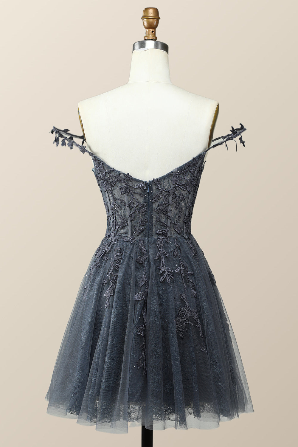 Off the Shoulder Hot Pink Lace Short Homecoming Dress