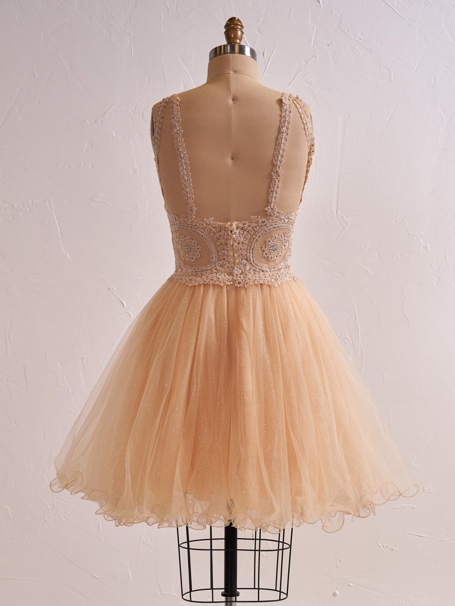 Embellished Embroidery Tulle Short Cocktail Dress