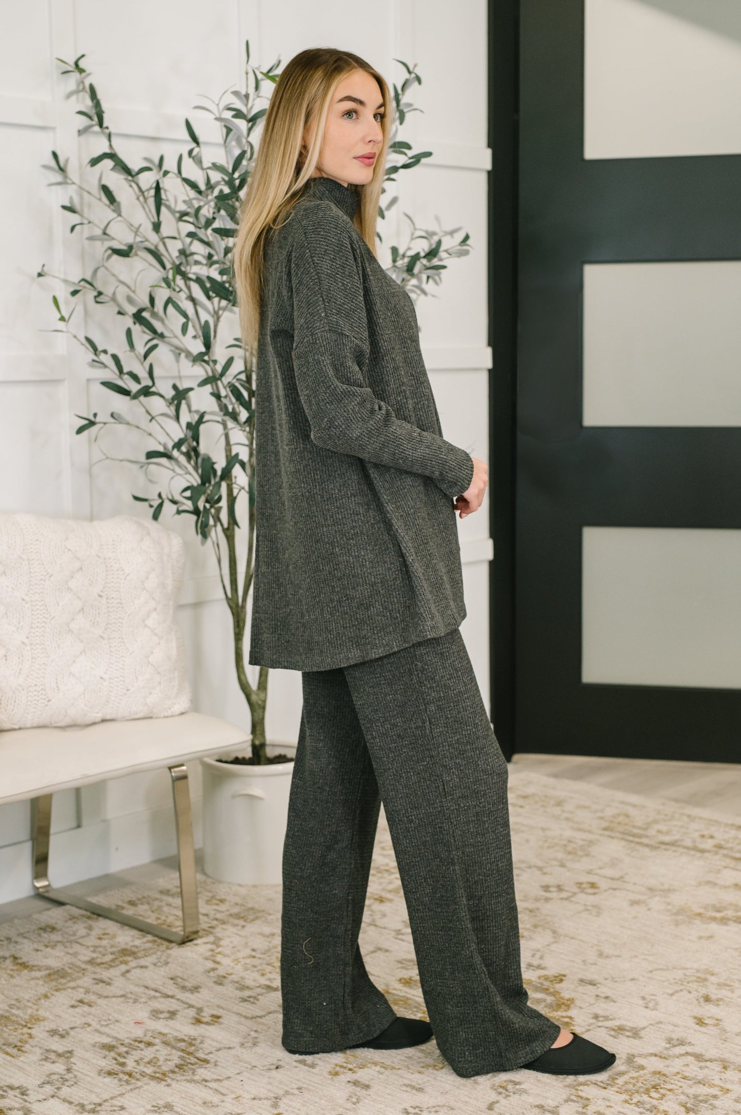 Hazel Blues® |  Signature Open Front Cardigan Set in Black