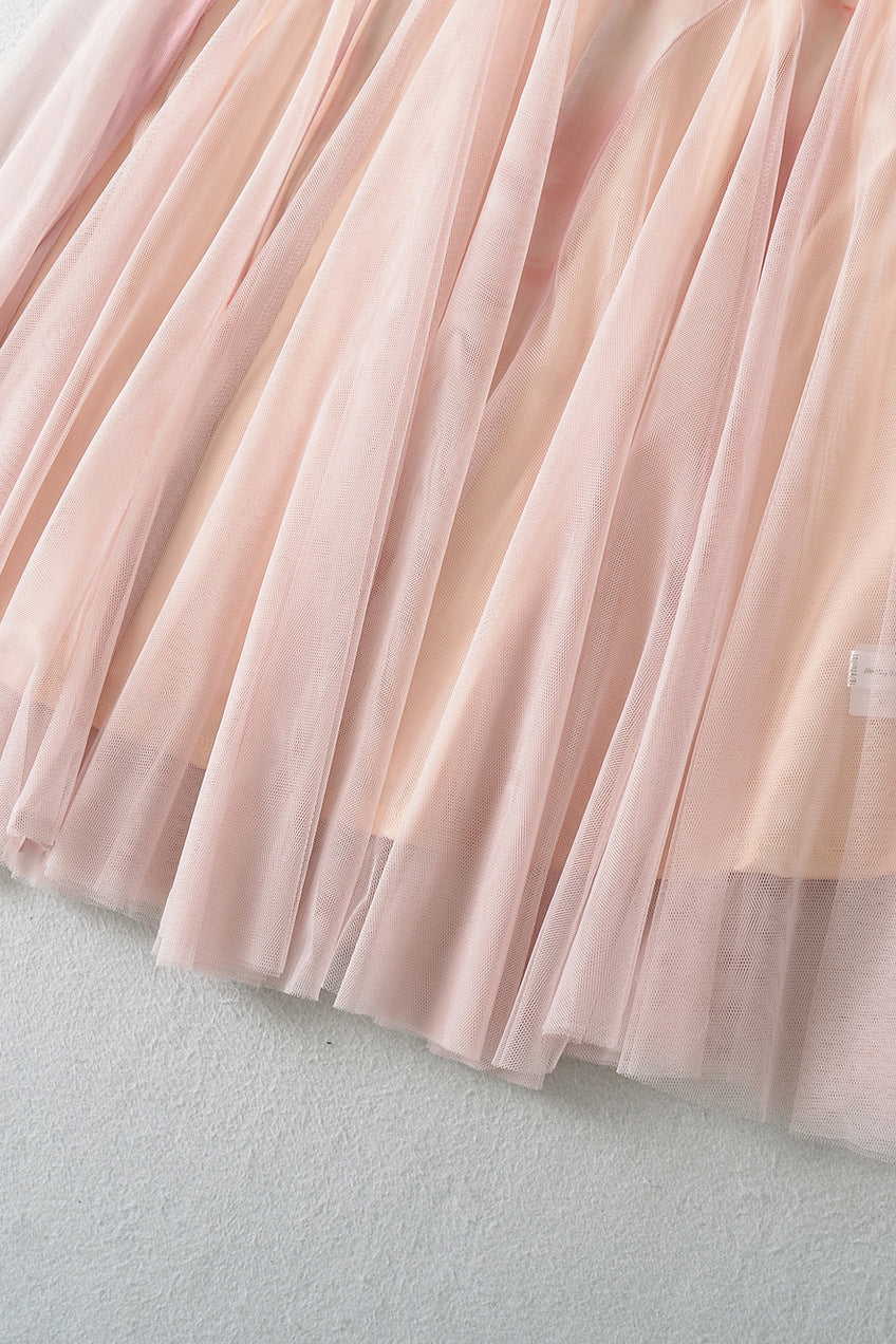 Light Pink Floral Print Mermaid Long Dress