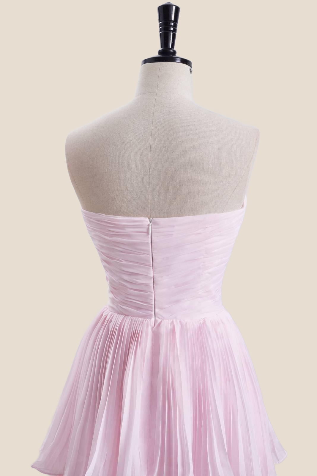 Strapless Burgundy Pleated Tiered Long Party Dress