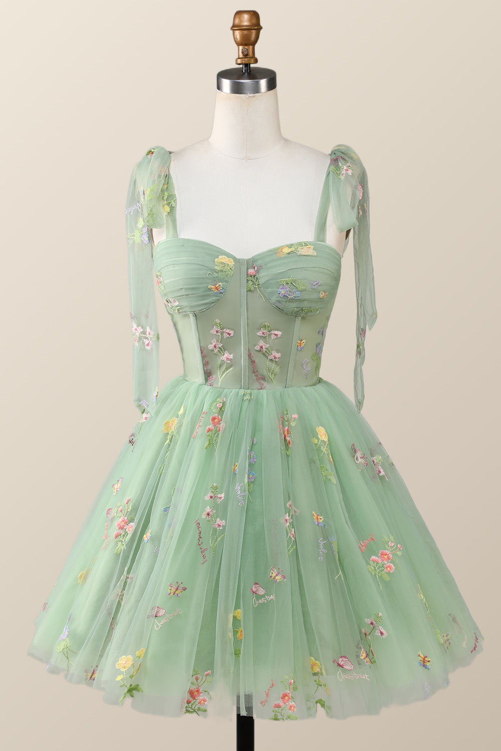 Lavender Floral Corset A-line Princess Dress