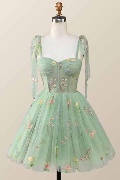 Lavender Floral Corset A-line Princess Dress