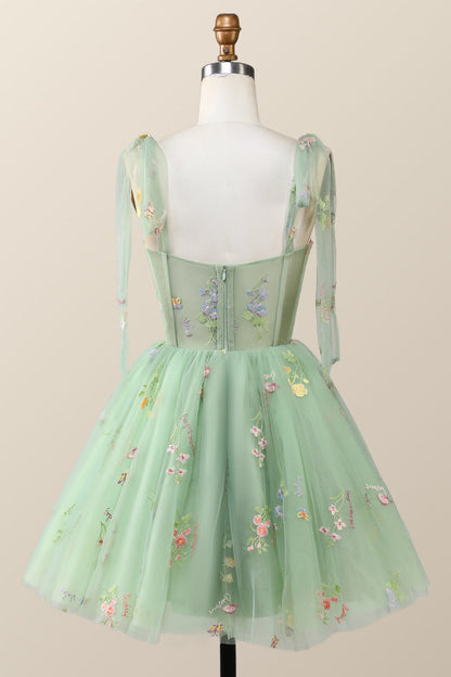 Lavender Floral Corset A-line Princess Dress