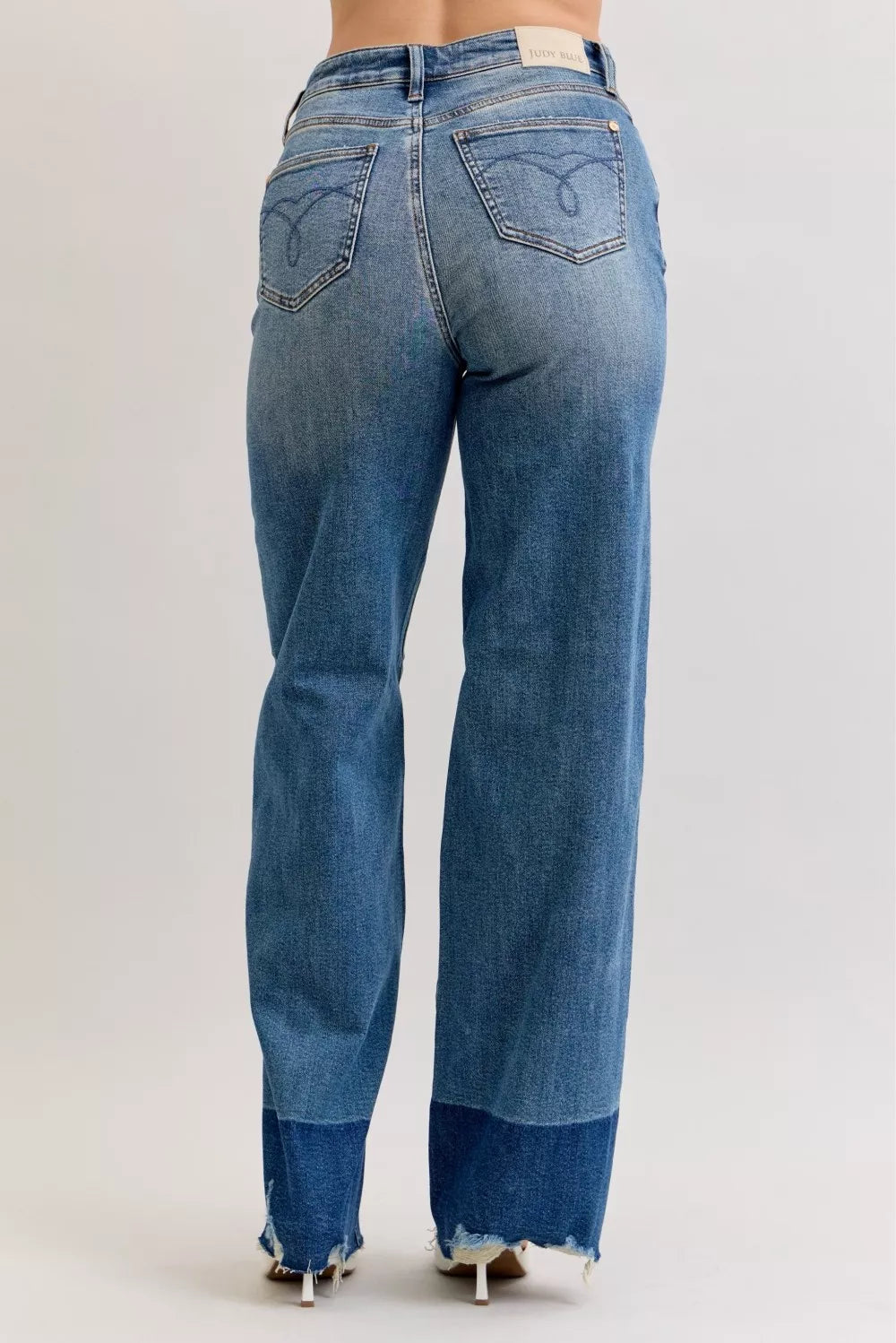 Hazel Blues® |  Judy Blue Raw Hem High Waist Column Straight Jeans