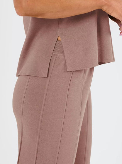 Hazel Blues® |  Casual Solid Color Cap Sleeve Top and Pants Knit Set