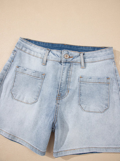 Hazel Blues® |  Wash High Rise Denim Shorts