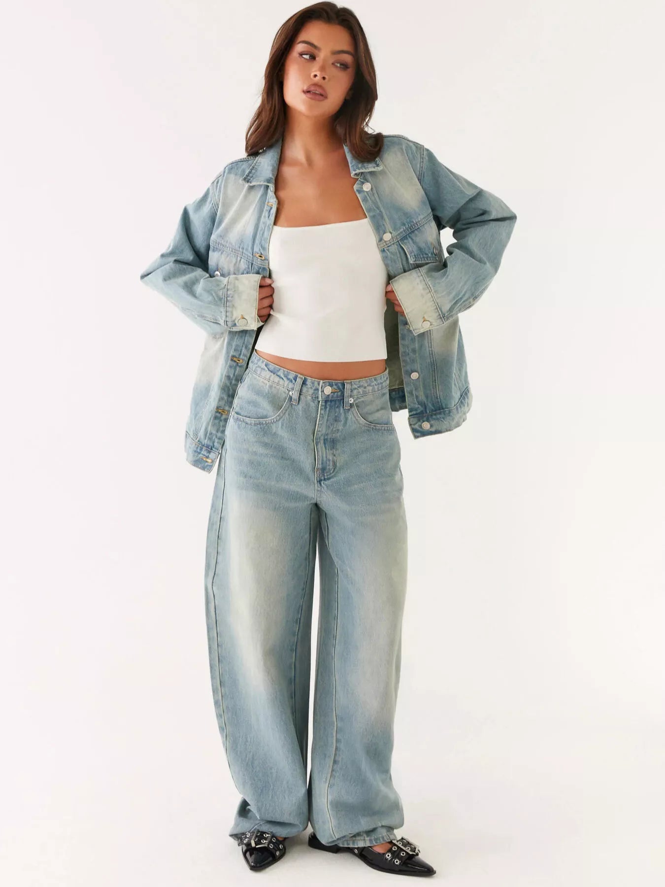 Hazel Blues® |  Button Up Denim Jacket and Jeans Set