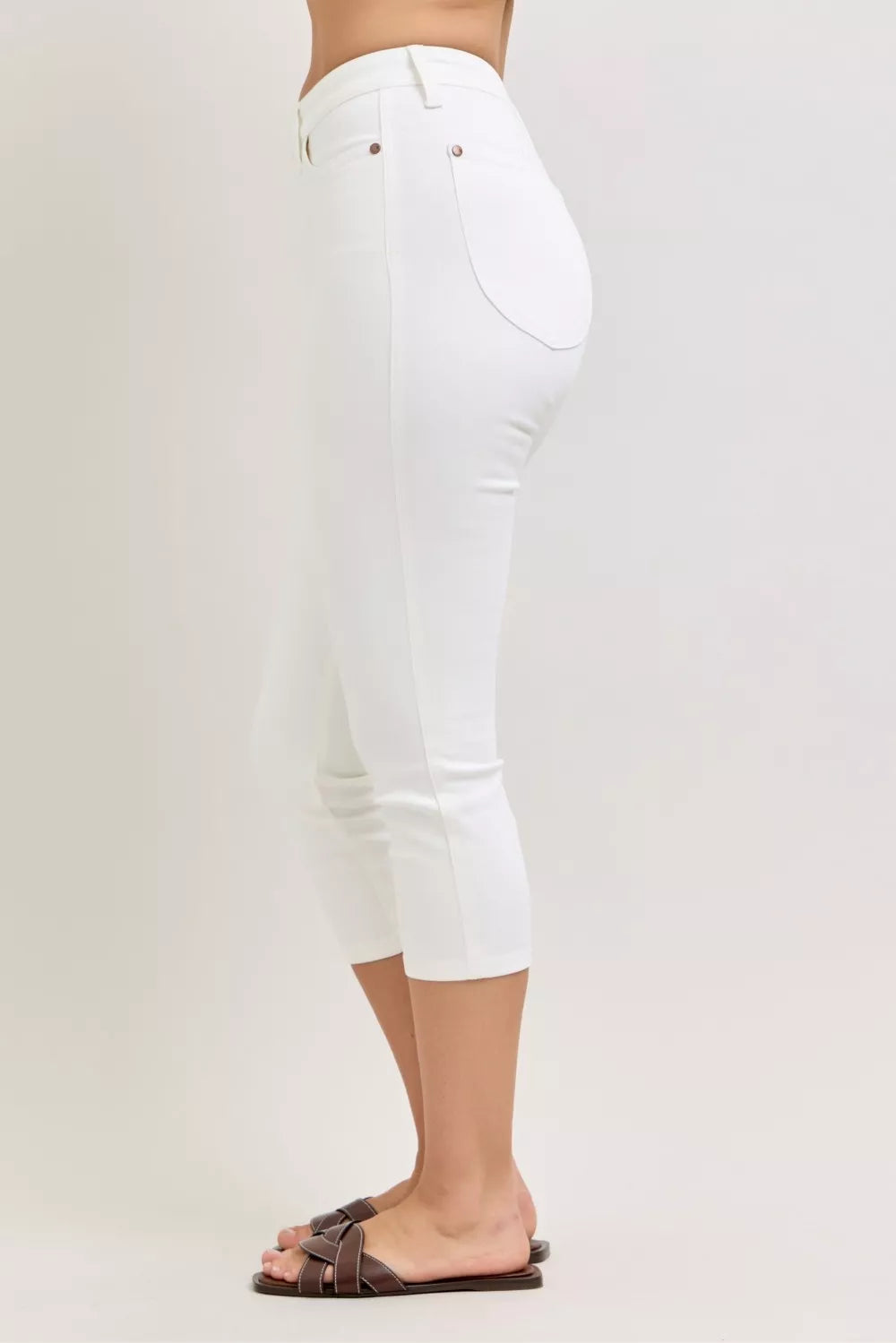 Hazel Blues® |  Judy Blue High Waist Extended Waistband Capri Pants with Spade Pockets