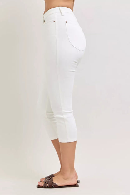 Hazel Blues® |  Judy Blue High Waist Extended Waistband Capri Pants with Spade Pockets