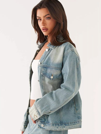 Hazel Blues® |  Button Up Denim Jacket and Jeans Set