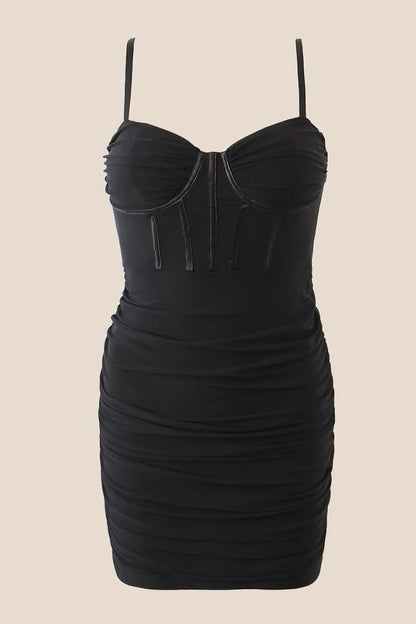 Light Blue Corset Ruched Tight Mini Dress