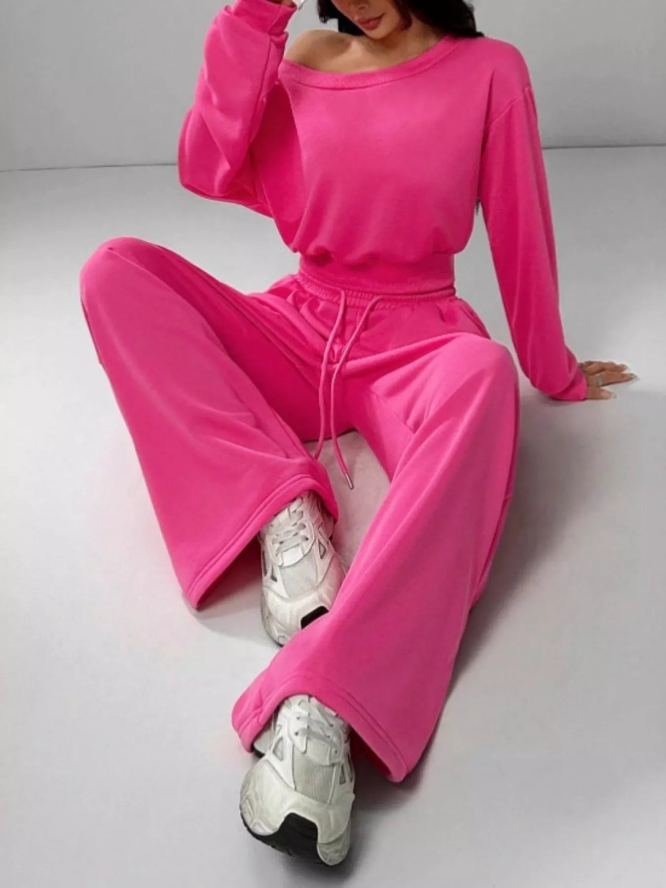 Hazel Blues® |  Boat Neck Long Sleeve Top and Pants Set